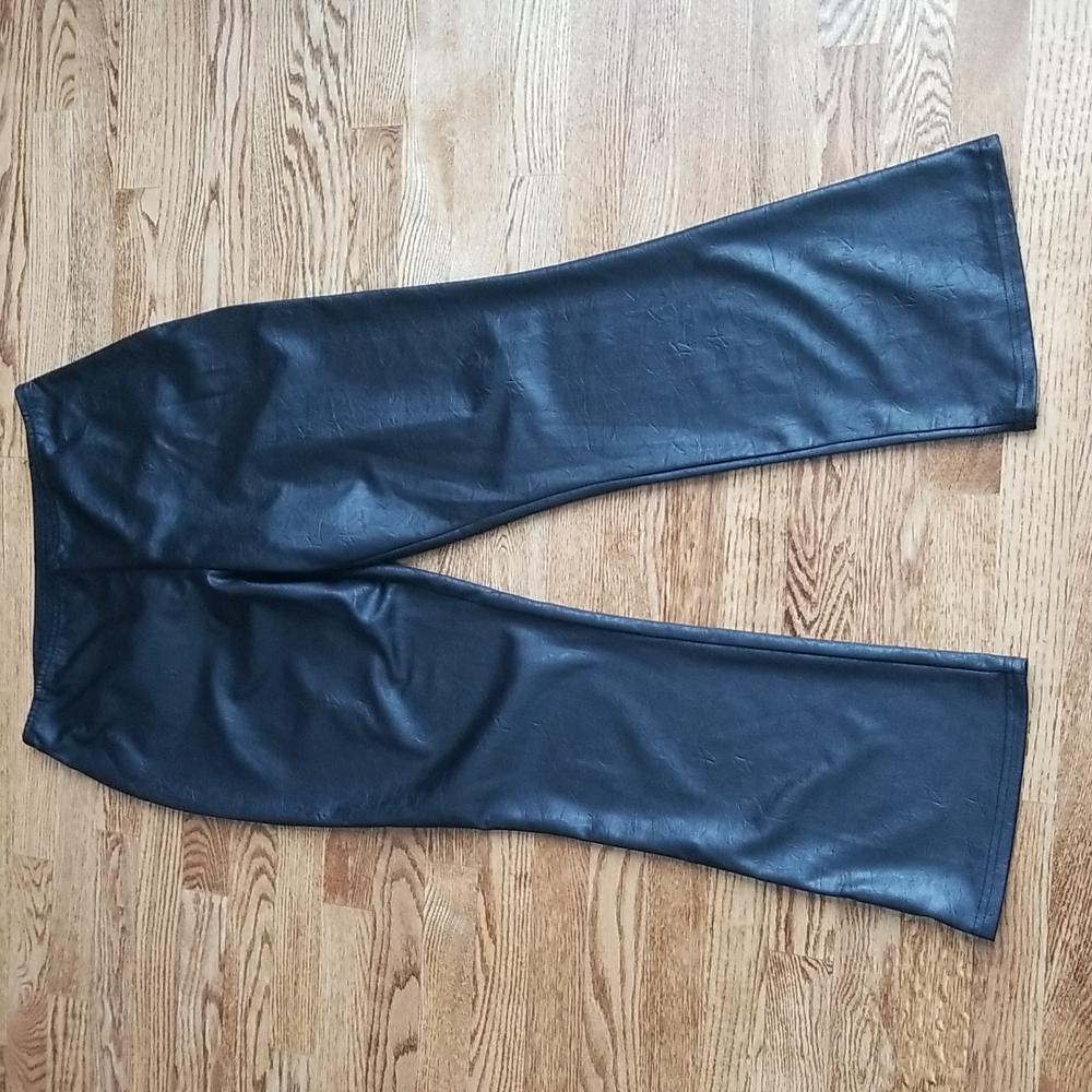 (13) M Collection Made in Canada Shiny Black Bootcut Pants Retro Punk Rock Biker